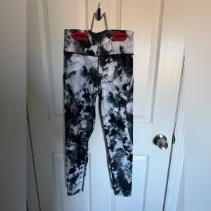 SoulCycle Black and White Tie-Dye Leggings